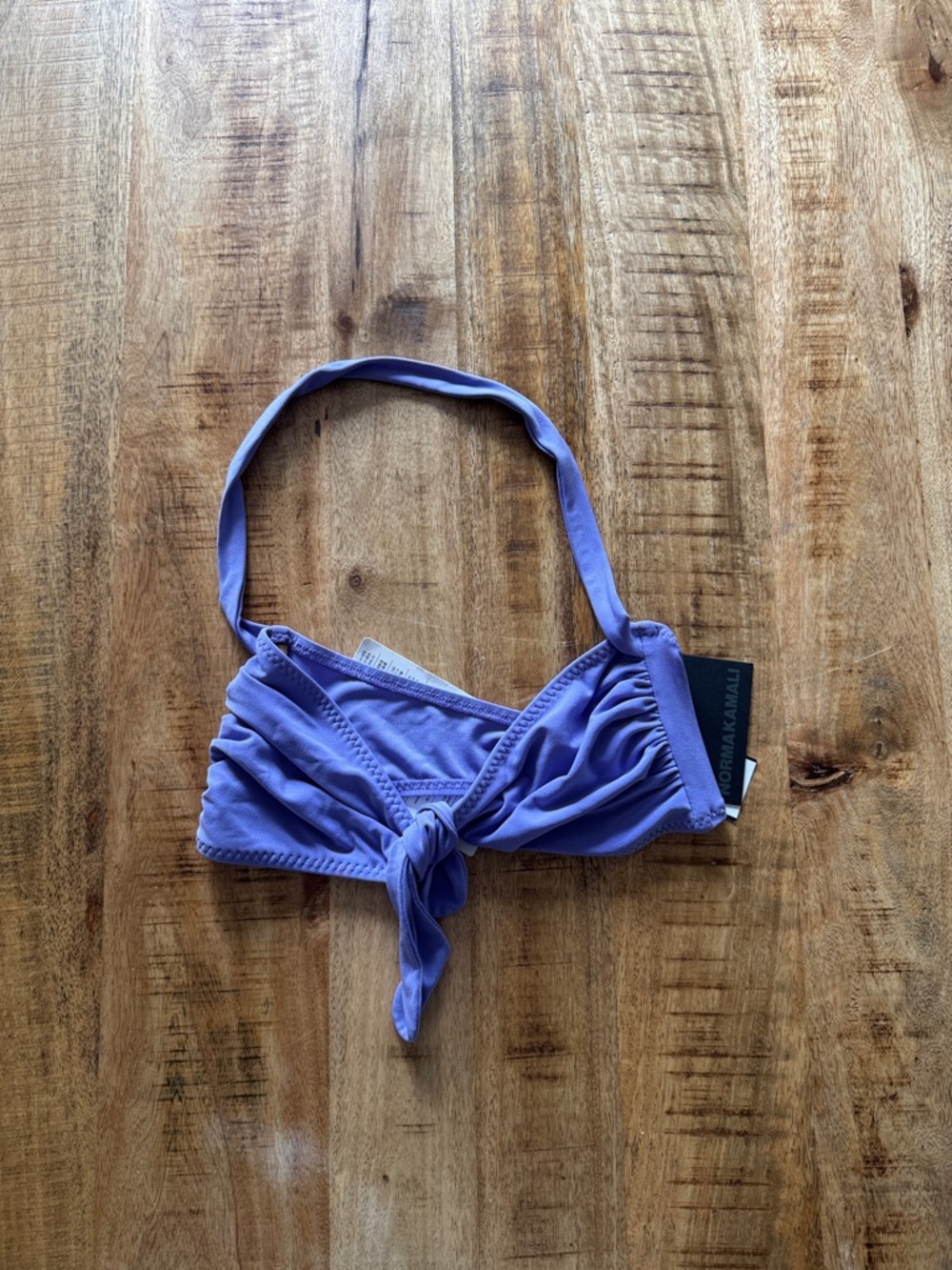 Norma Kamali Ty Tie front bra bikini swim suit top Lilac purple NEW NWT Sz small - Picture 5 of 6
